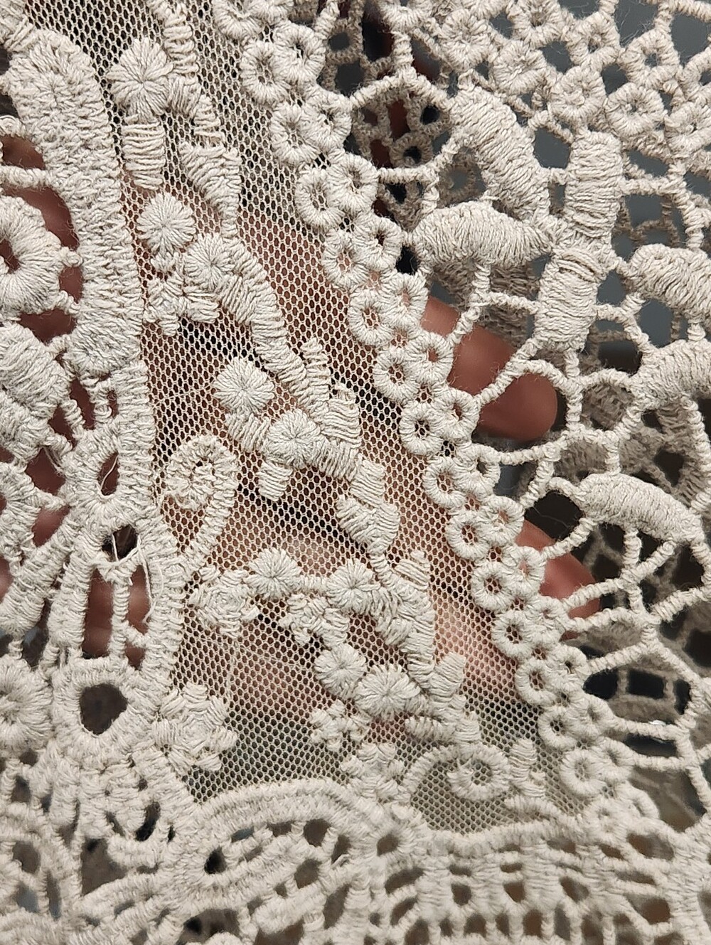 Noelle Beige Crochet Lace Sleeveless Boho Tunic Top L/XL - Picture 6 of 14